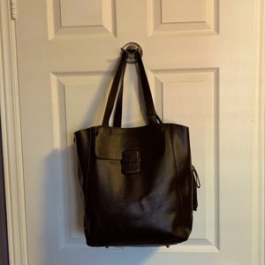 Brown leather Danier tote bag